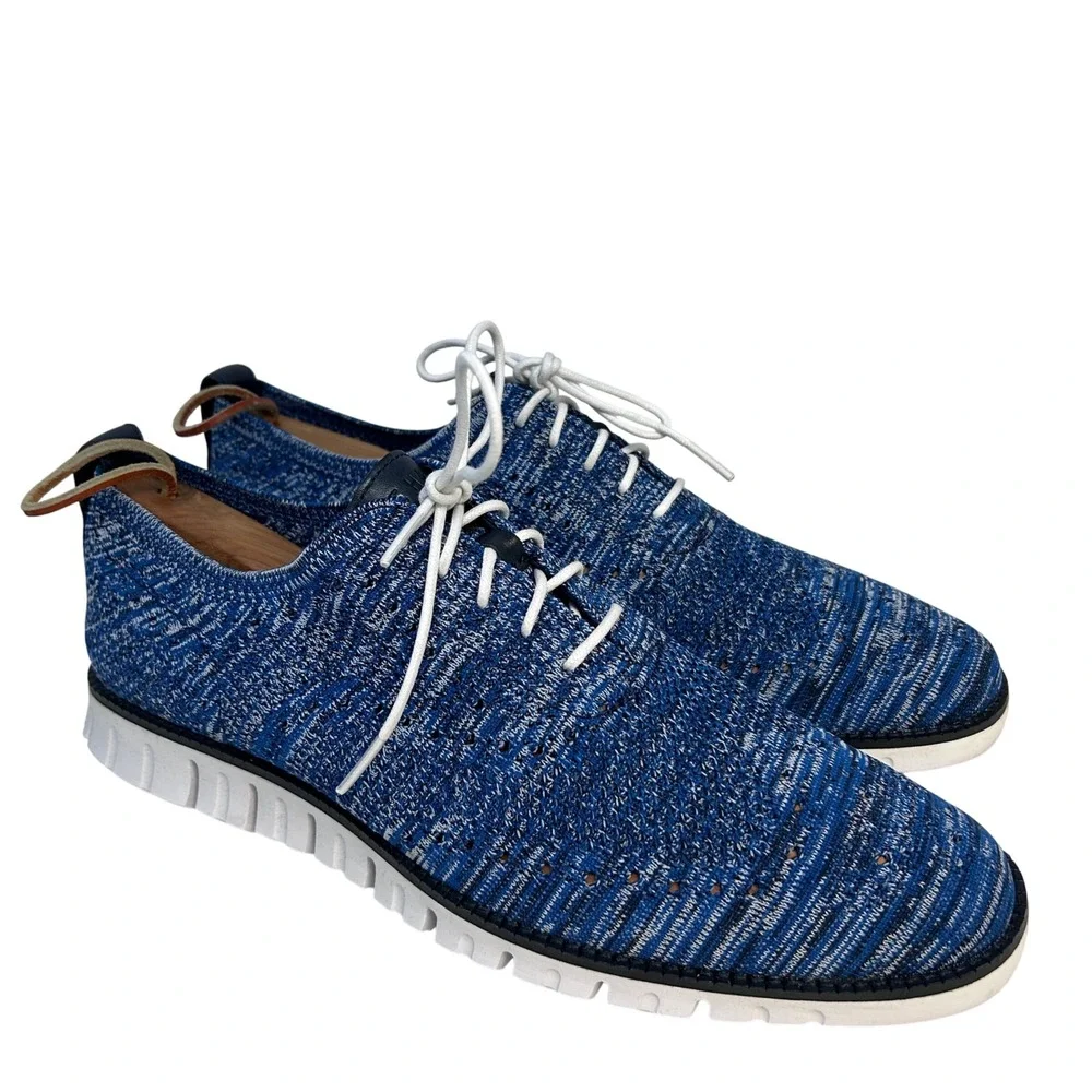 Cole Haan Zerogrand Stitchlite‎ Oxford Shoes Navy Knit Sneakers